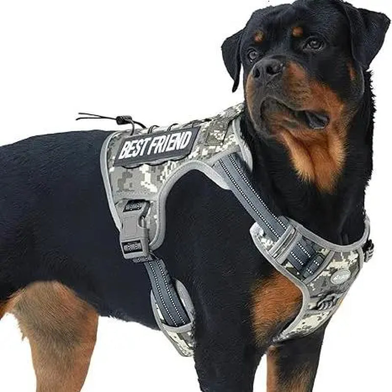 AUROTH Nylon Mesh Tactical Dog Harness Vest - Security, Law Enforcement, Service Use, Small-Large Dogs, Durable Reflective, Easy Control, No-Pull Adjustable Walking Pet Supply