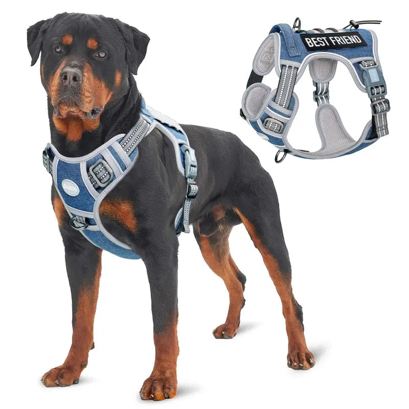AUROTH Nylon Mesh Tactical Dog Harness Vest - Security, Law Enforcement, Service Use, Small-Large Dogs, Durable Reflective, Easy Control, No-Pull Adjustable Walking Pet Supply