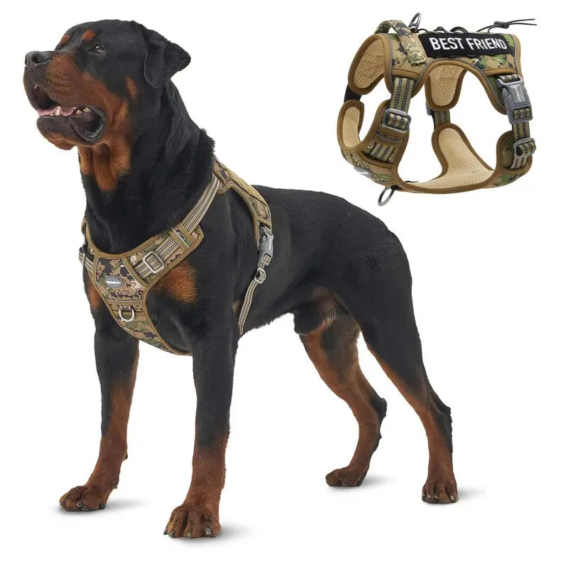AUROTH Nylon Mesh Tactical Dog Harness Vest - Security, Law Enforcement, Service Use, Small-Large Dogs, Durable Reflective, Easy Control, No-Pull Adjustable Walking Pet Supply