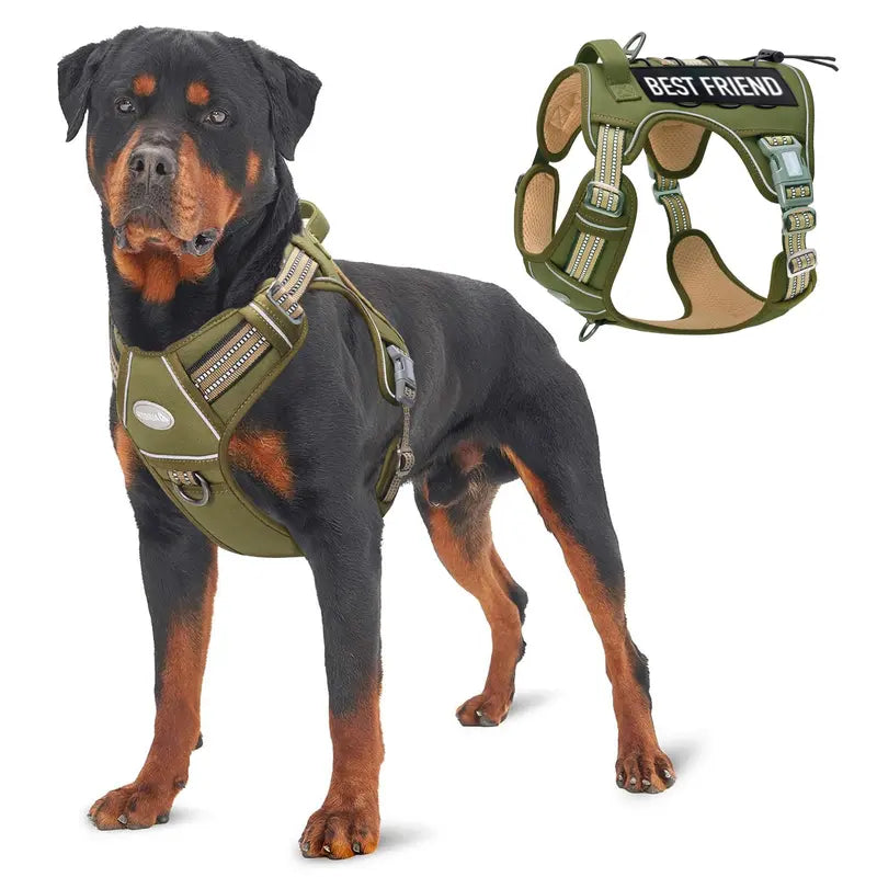 AUROTH Nylon Mesh Tactical Dog Harness Vest - Security, Law Enforcement, Service Use, Small-Large Dogs, Durable Reflective, Easy Control, No-Pull Adjustable Walking Pet Supply