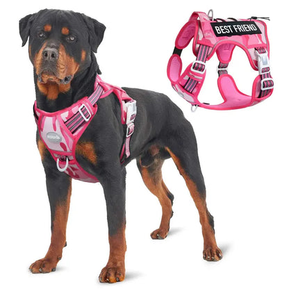AUROTH Nylon Mesh Tactical Dog Harness Vest - Security, Law Enforcement, Service Use, Small-Large Dogs, Durable Reflective, Easy Control, No-Pull Adjustable Walking Pet Supply