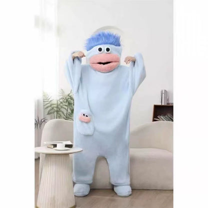 Ugly Fish Big Head Kigurumi Onesie, Thick Coral Fleece Big Mouth Monster Winter Cartoon Couple Sleep Loungewear Wholesale