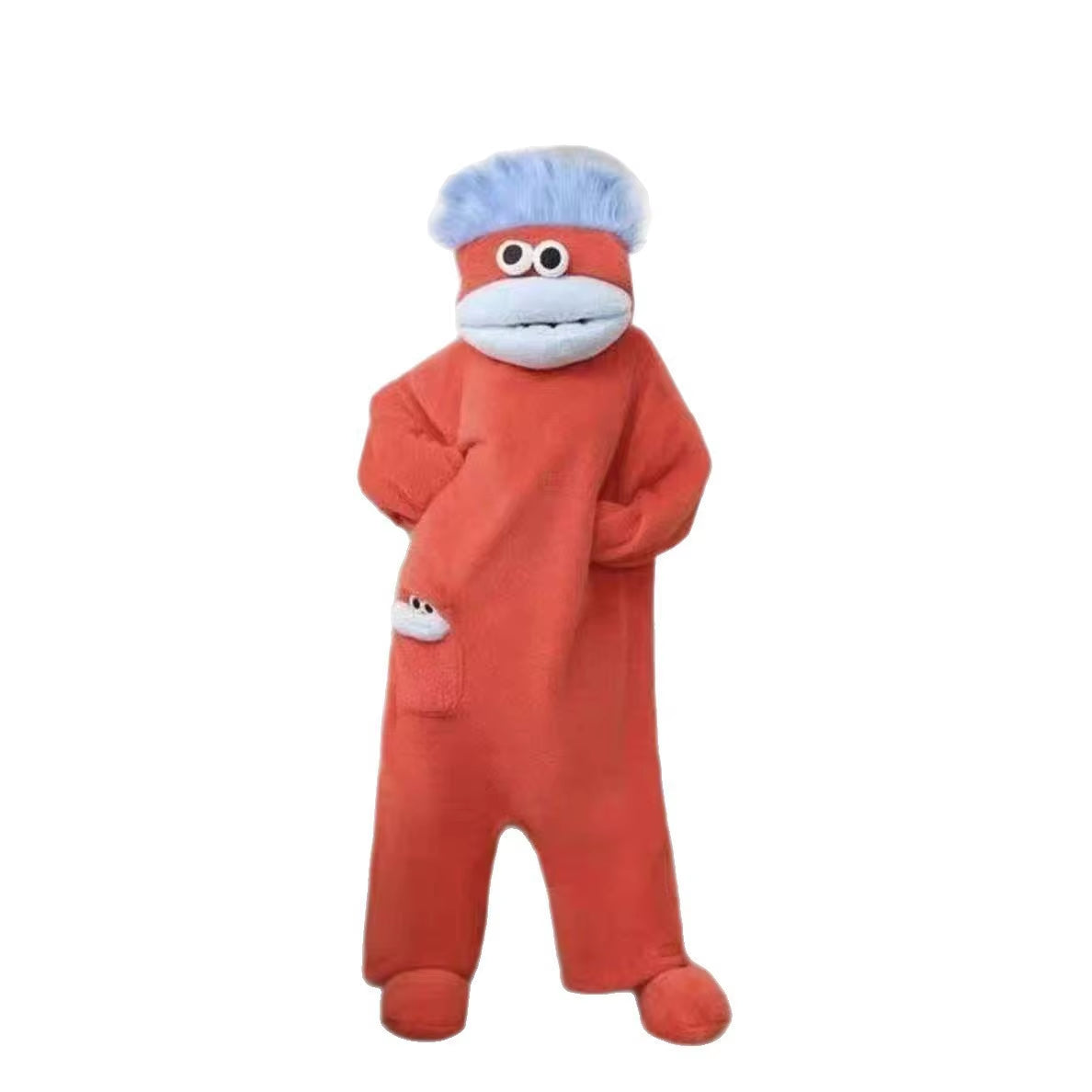 Ugly Fish Big Head Kigurumi Onesie, Thick Coral Fleece Big Mouth Monster Winter Cartoon Couple Sleep Loungewear Wholesale