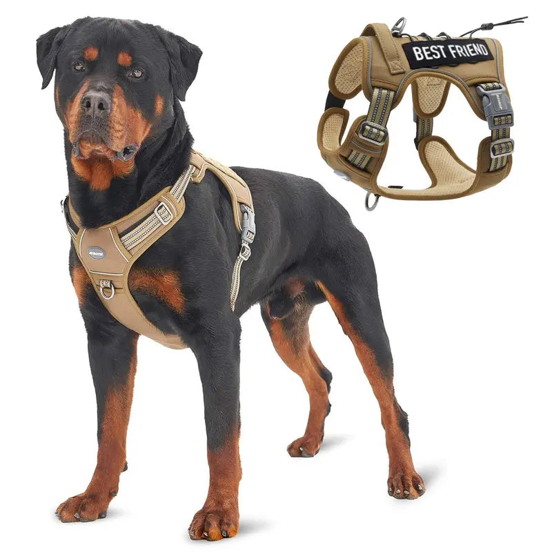 AUROTH Nylon Mesh Tactical Dog Harness Vest - Security, Law Enforcement, Service Use, Small-Large Dogs, Durable Reflective, Easy Control, No-Pull Adjustable Walking Pet Supply