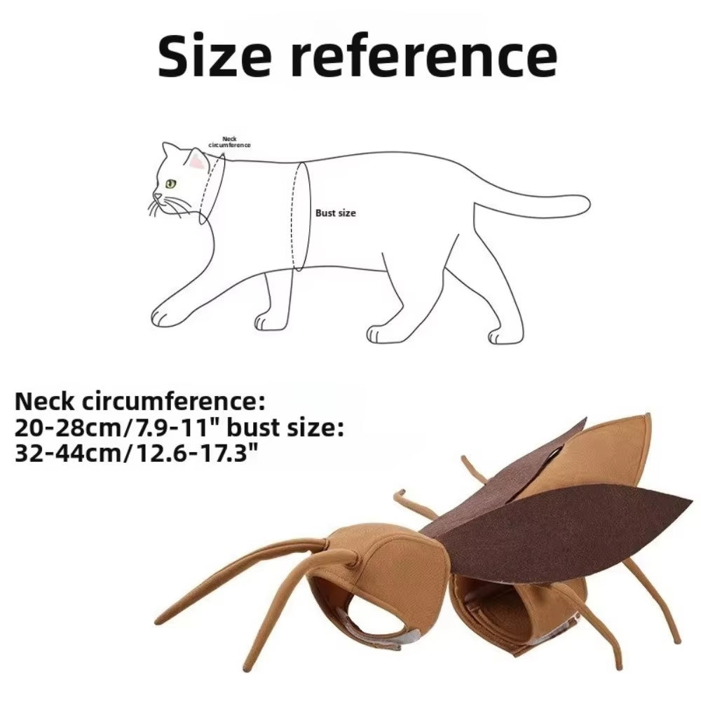 Realistic Pet Cockroach Cosplay Costume Funny with Wing Cat Cosplay Clothes Creative Costume Pranks Outfit Small Dogs