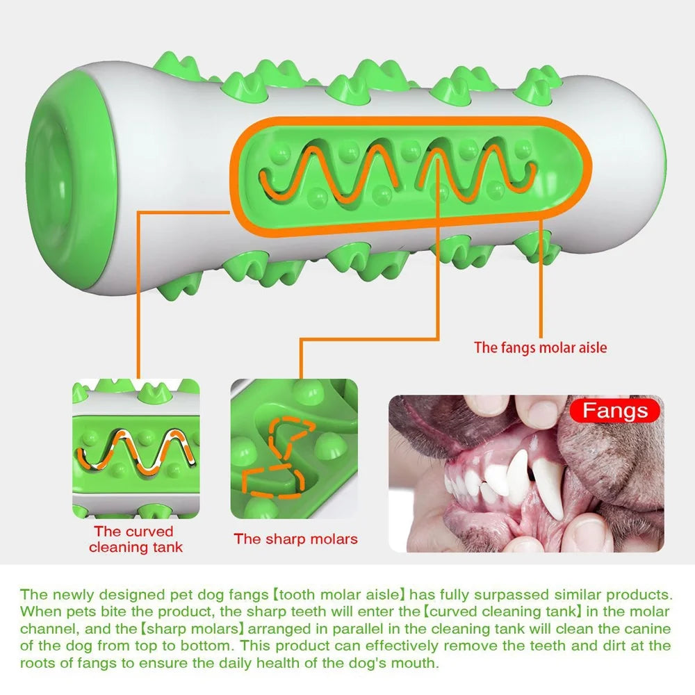 Rubber Dog Molar Toothbrush Toys Chew Cleaning Teeth Safe Puppy Dental Care Soft Pet Cleaning Toy Supplies Pet Accessories Green