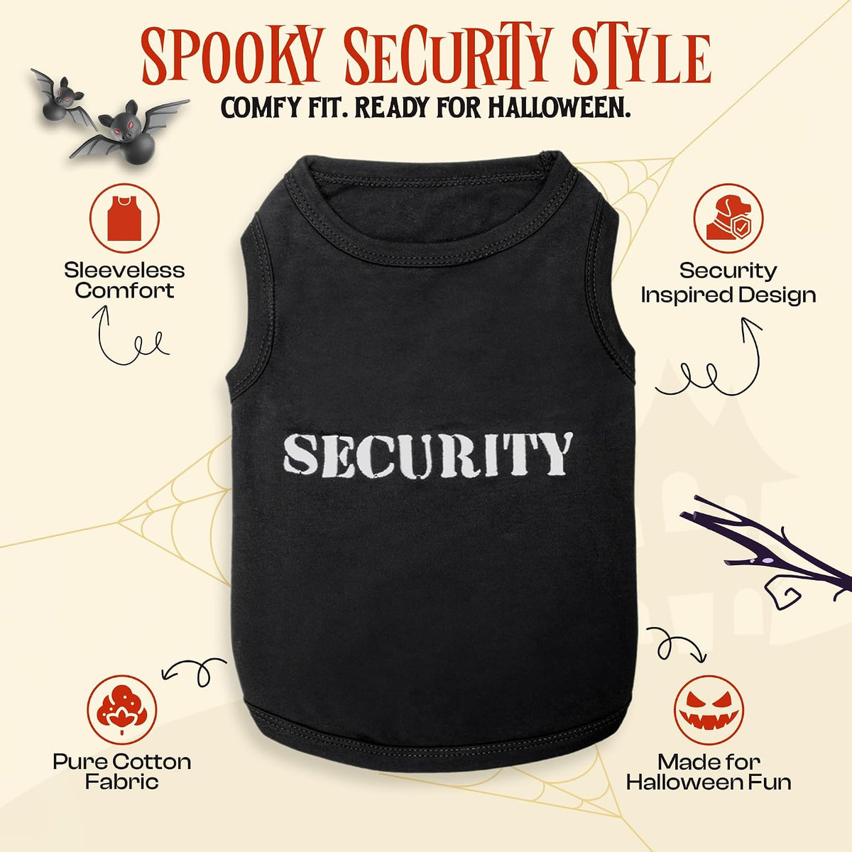 Dog Halloween Costume - Security Halloween Shirt for Dogs