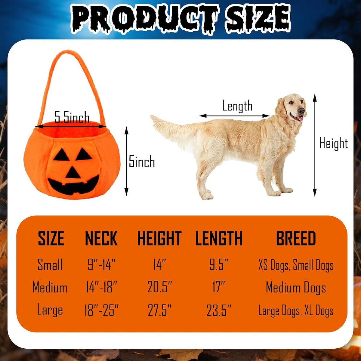 Ghost Sheet Dog Halloween Costume with Pumpkin Candy Bag