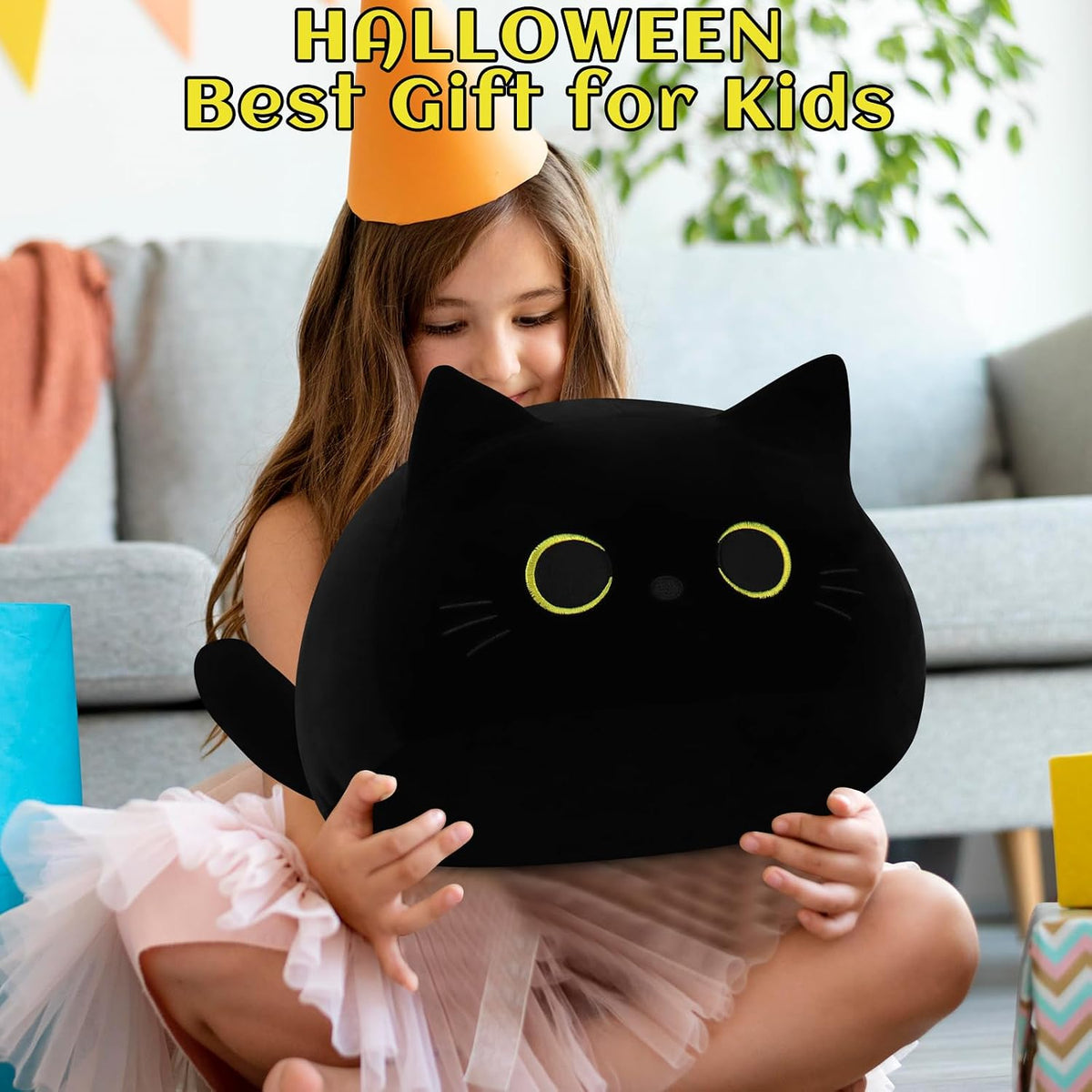Giant Black Cat Plush Toy 19 inch Halloween