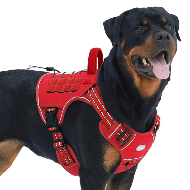 AUROTH Nylon Mesh Tactical Dog Harness Vest - Security, Law Enforcement, Service Use, Small-Large Dogs, Durable Reflective, Easy Control, No-Pull Adjustable Walking Pet Supply