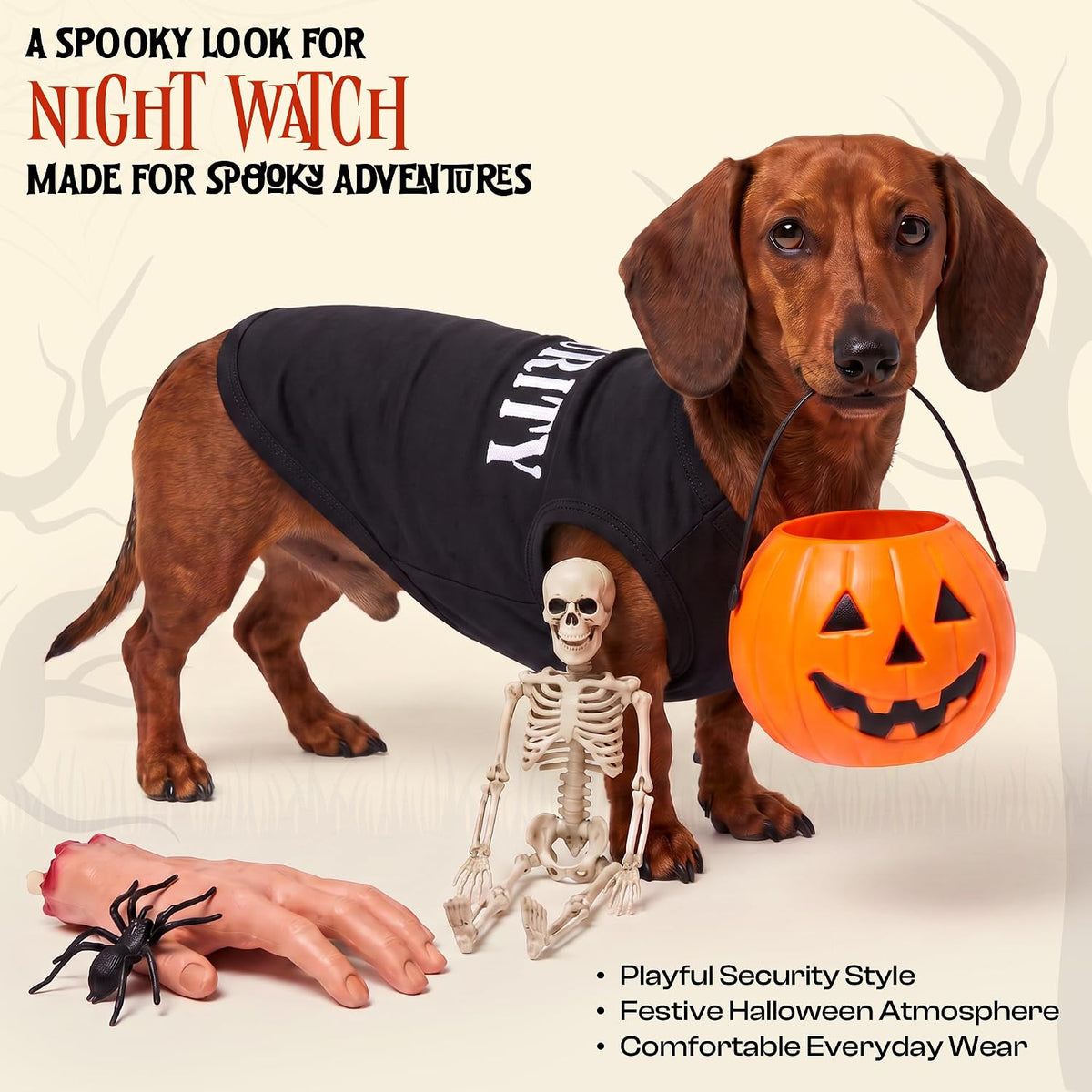 Dog Halloween Costume - Security Halloween Shirt for Dogs