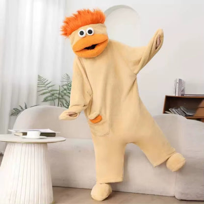 Ugly Fish Big Head Kigurumi Onesie, Thick Coral Fleece Big Mouth Monster Winter Cartoon Couple Sleep Loungewear Wholesale