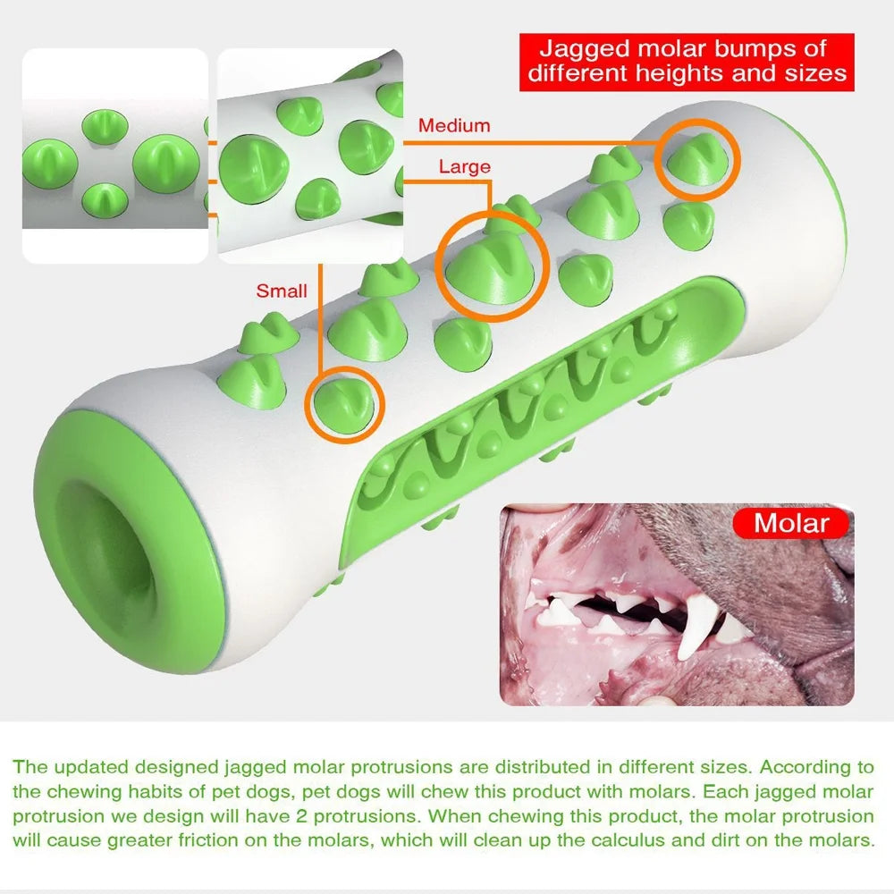 Rubber Dog Molar Toothbrush Toys Chew Cleaning Teeth Safe Puppy Dental Care Soft Pet Cleaning Toy Supplies Pet Accessories Green