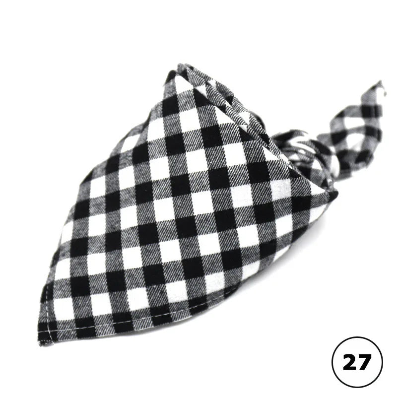 Reversible Plaid Dog & Cat Bandana – Soft Cotton 2-in-1 Pet Scarf