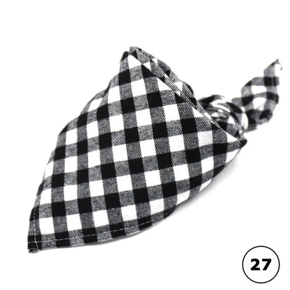 Reversible Plaid Dog & Cat Bandana – Soft Cotton 2-in-1 Pet Scarf