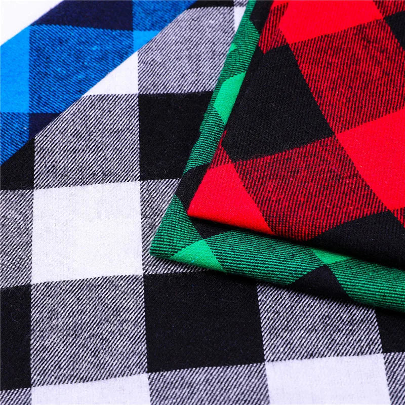 Reversible Plaid Dog & Cat Bandana – Soft Cotton 2-in-1 Pet Scarf