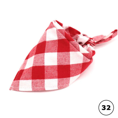 Reversible Plaid Dog & Cat Bandana – Soft Cotton 2-in-1 Pet Scarf