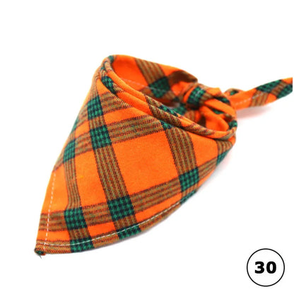 Reversible Plaid Dog & Cat Bandana – Soft Cotton 2-in-1 Pet Scarf