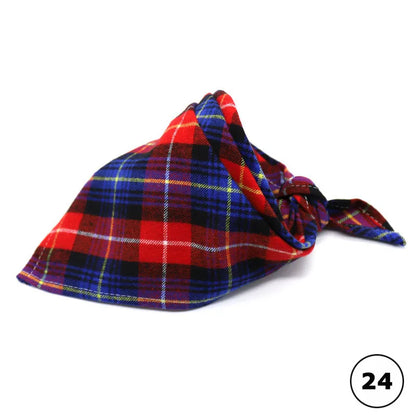 Reversible Plaid Dog & Cat Bandana – Soft Cotton 2-in-1 Pet Scarf