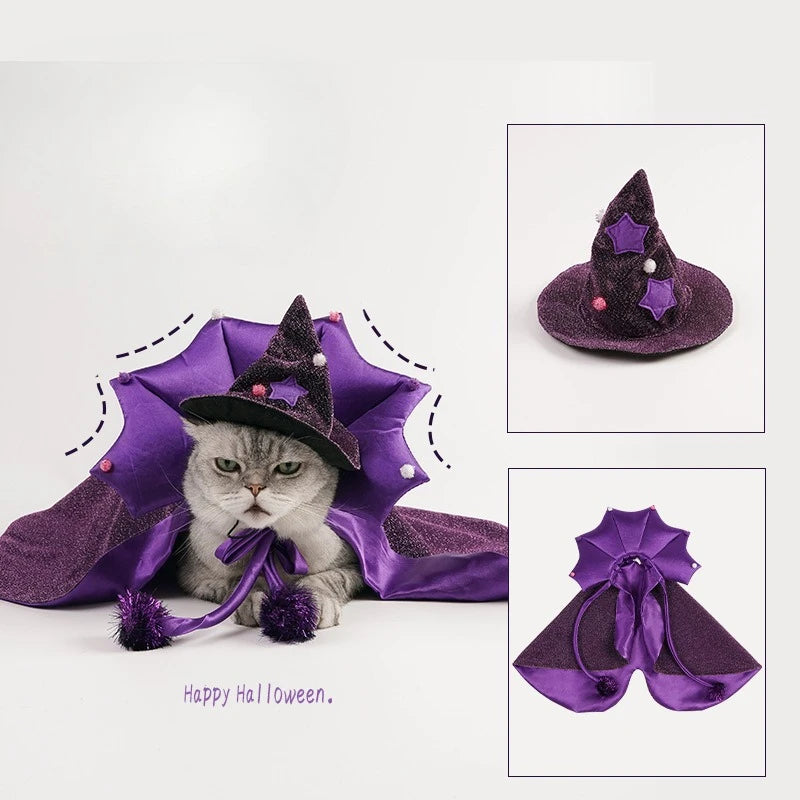 Purple Star Witch Cloak Halloween Pet Costume