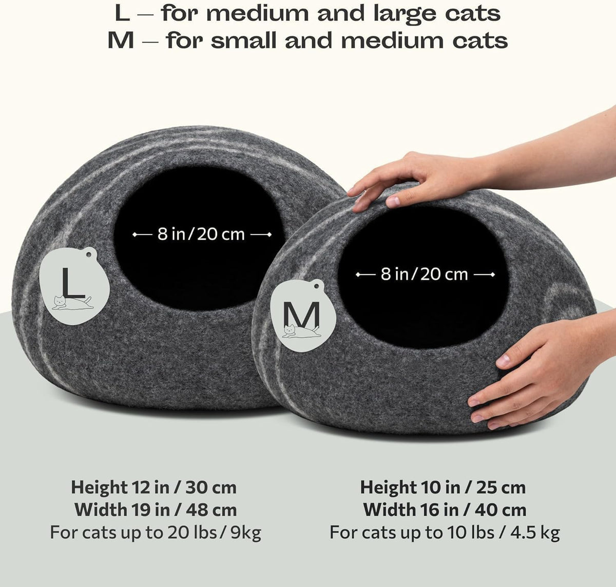 Felted Merino Wool Cat Cave Bed | Modern Indoor Hideaway