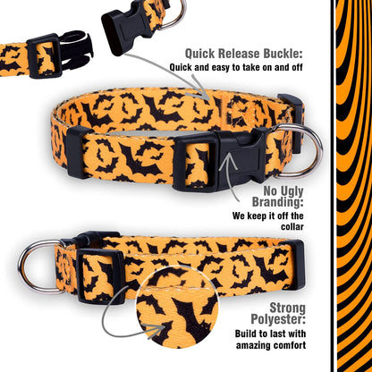 Native Pup Halloween Dog Collar | "Bats" Edition (Large)
