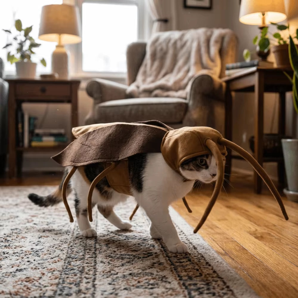 Realistic Pet Cockroach Cosplay Costume Funny with Wing Cat Cosplay Clothes Creative Costume Pranks Outfit Small Dogs