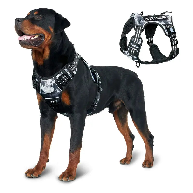 AUROTH Nylon Mesh Tactical Dog Harness Vest - Security, Law Enforcement, Service Use, Small-Large Dogs, Durable Reflective, Easy Control, No-Pull Adjustable Walking Pet Supply