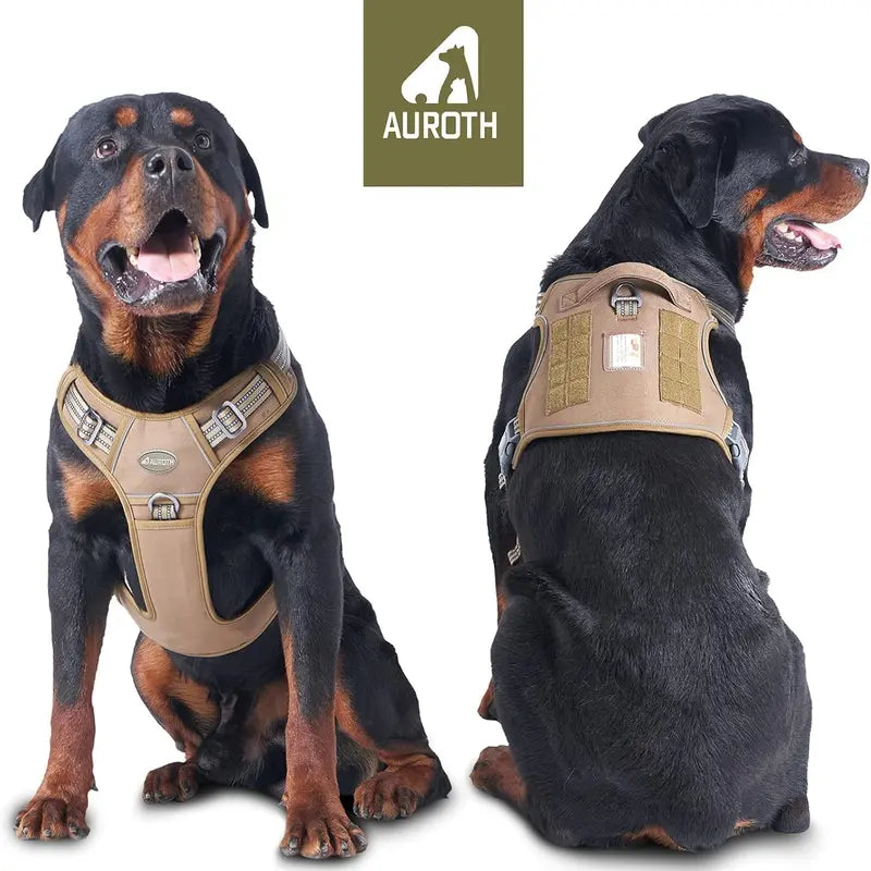 AUROTH Nylon Mesh Tactical Dog Harness Vest - Security, Law Enforcement, Service Use, Small-Large Dogs, Durable Reflective, Easy Control, No-Pull Adjustable Walking Pet Supply