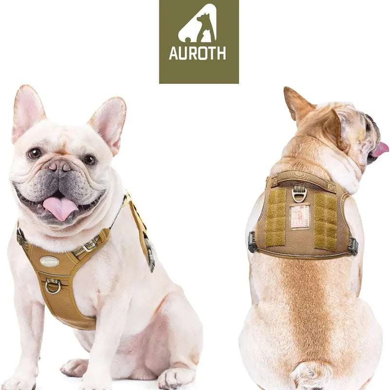 AUROTH Nylon Mesh Tactical Dog Harness Vest - Security, Law Enforcement, Service Use, Small-Large Dogs, Durable Reflective, Easy Control, No-Pull Adjustable Walking Pet Supply