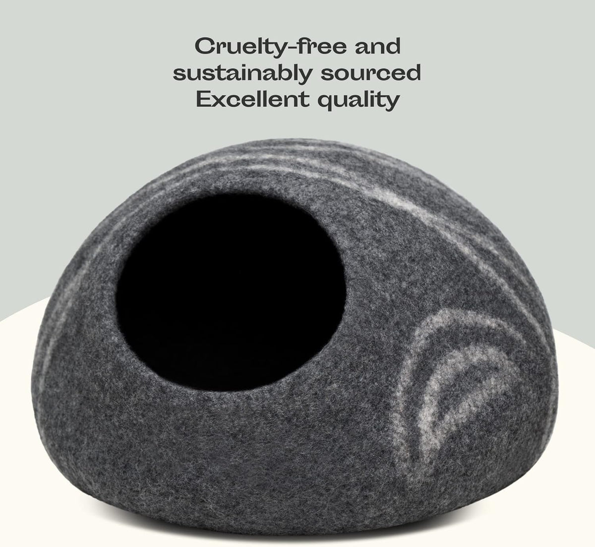 Felted Merino Wool Cat Cave Bed | Modern Indoor Hideaway