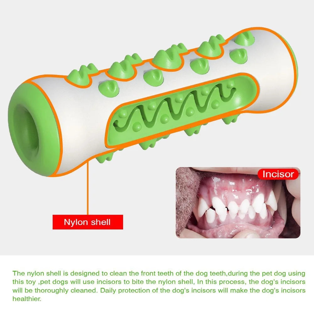 Rubber Dog Molar Toothbrush Toys Chew Cleaning Teeth Safe Puppy Dental Care Soft Pet Cleaning Toy Supplies Pet Accessories Green