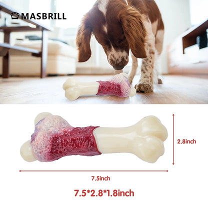 Dog Toys for Aggressive Chewers, Indestructible Durable Dog Chew Toys, Non-Toxic Food Grade Nylon Dog Bone Toy Reduces Boredom, for Small Medium and Large Breed
