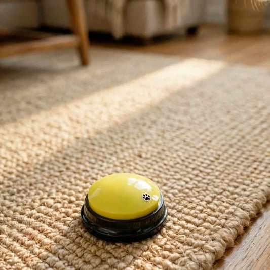 hover video - dog pressing talking button
